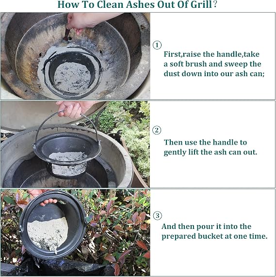 Cast Iron Ash Can with Fire Grate for Large Big Green Egg
