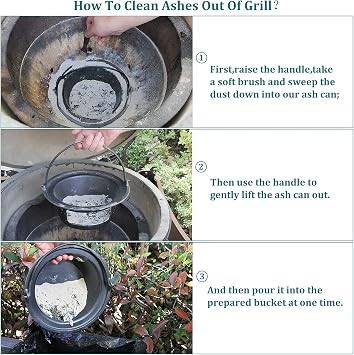 Cast Iron Ash Can with Fire Grate for Large Big Green Egg