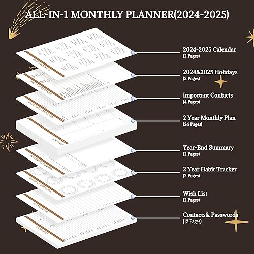 Miniatura 4 de CAGIE Agenda mensual 2024-2025 de 8.5 x 11 pulgadas, calendario grande 2024-2025, agenda mensual de 2 años con pestañas mensuales de enero de 2024 a