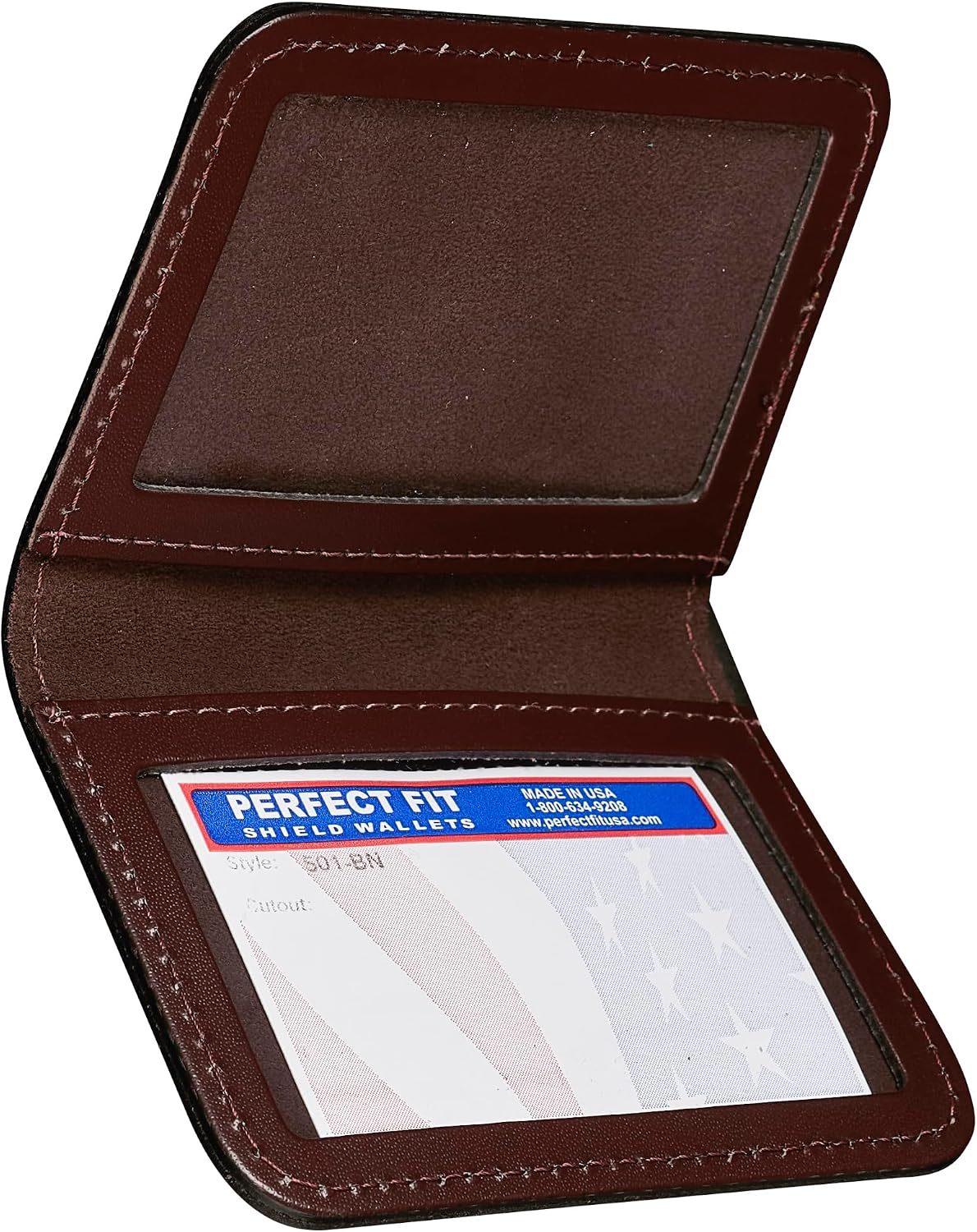 Perfect Fit Shield Wallets 2 ID Leather License Holder Bifold Double I.D