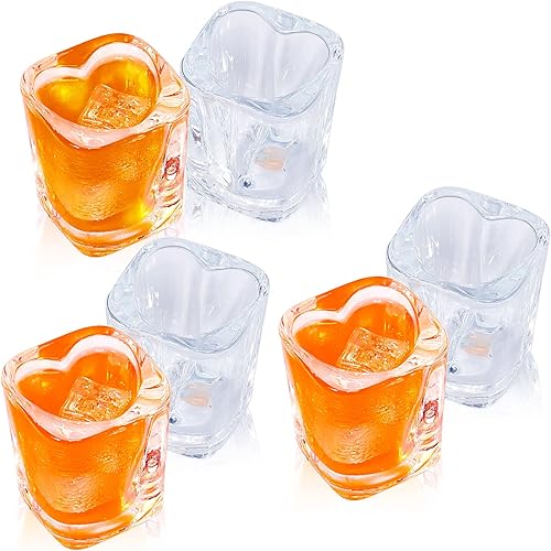 Miniatura 1 de mwellewm Lindos vasos de chupito para mujer, juegos de 6 vasos de chupito en forma de corazón, vasos de tequila, vaso de chupito de espresso, vasos