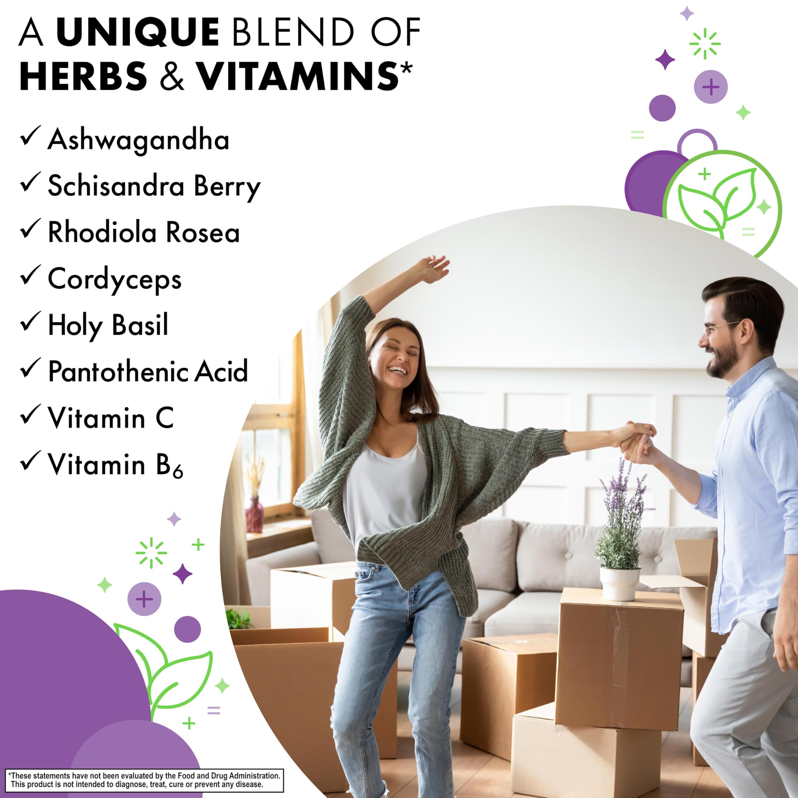 Bluebonnet Nutrition Adrenal Support, Energy & Mood*, Non-GMO, Vegan, Kosher Certified, Gluten-Free, Soy-Free, Dairy-Free, 60 Vegetable Capsules, 30 Servings — Amazon image 4