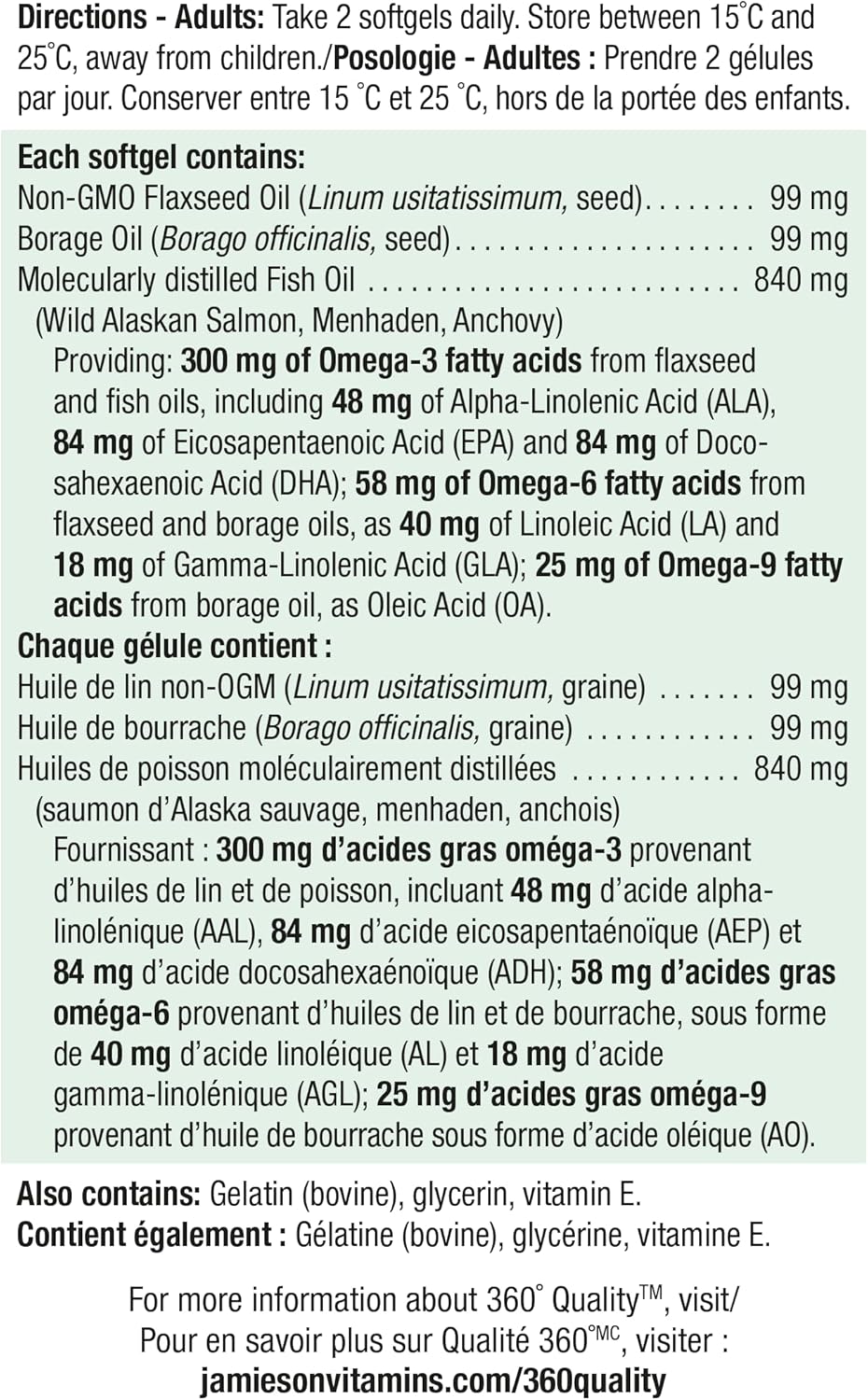 Jamieson Nature's Finest Omega 3-6-9, 200 capsules