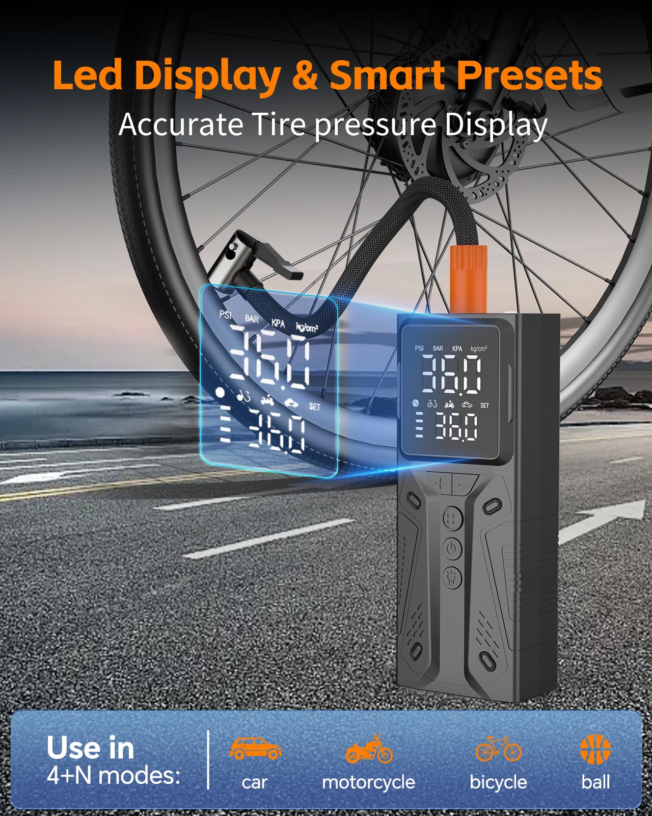 Compresseur d'air portable pour gonfleur de pneu