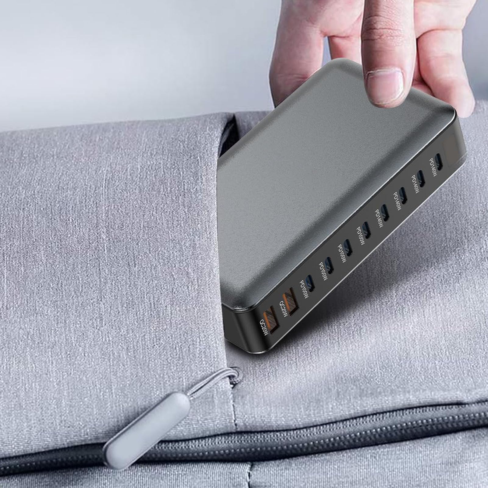 Sxhlseller Estación de Carga PD USB C de 880W, Cargador GAN de 10 Puertos para Uso Familiar en Viajes de Oficina, Carga Rápida PD de 880W con Múltiples Dispositivos (Enchufe de la UE)