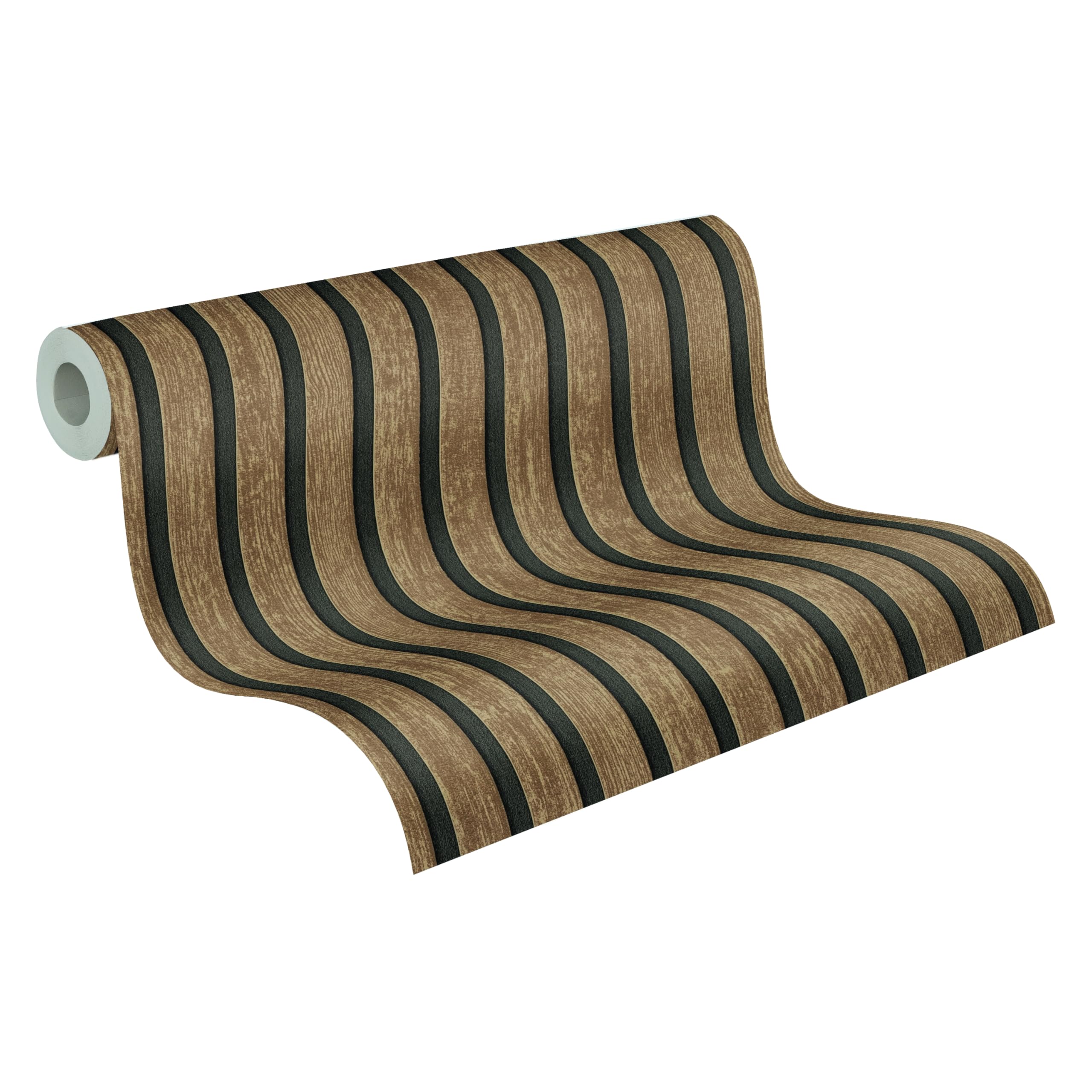 A.S. Création Non-Woven Wallpaper with Wood Effect in Brown, Black – 10,05 x 0,53 m Designer Wallpaper – 790412