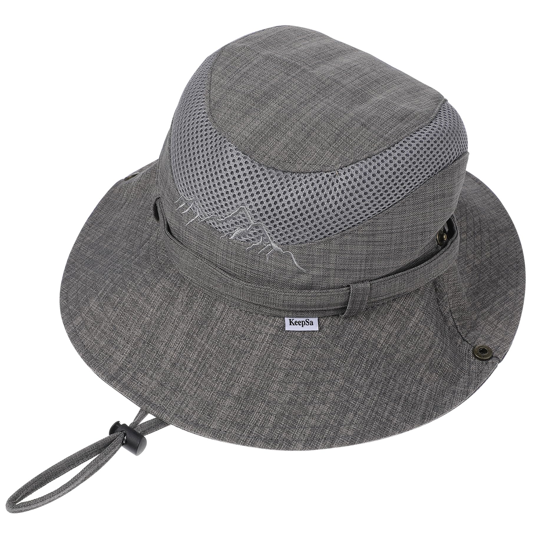 KeepSa Cotton Sun Hat UV Protection Summer Hats Beach Hat Safari Boonie Hat Foldable Fishing Hat with Breathable Mesh and Adjustable Chin Strap