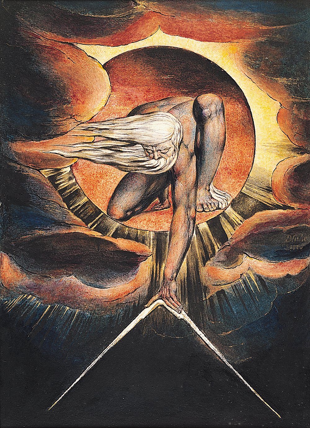 William Blake The Ancient of Days affiche encadrée grand format salon