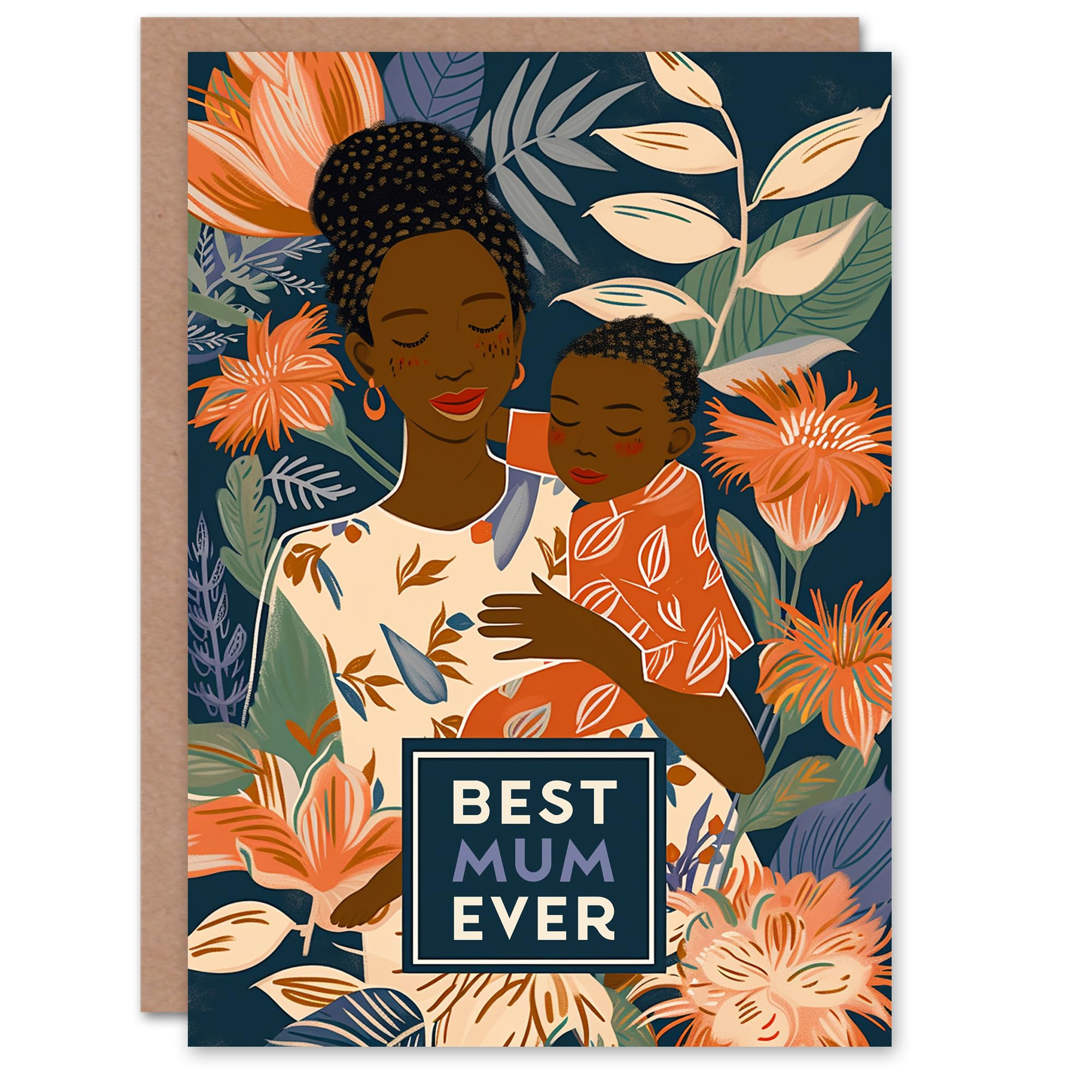 Artery8 Afro Caribbean Black Woman Mother's Day Greeting Card Son Daughter Best Mum Ever