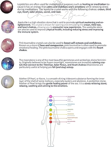 Miniatura 9 de Pulsera curativa de cristal natural con piedras preciosas, cuarzo rutilado, piedra lunar, cuarzo hecho a mano, pulsera de diseño original