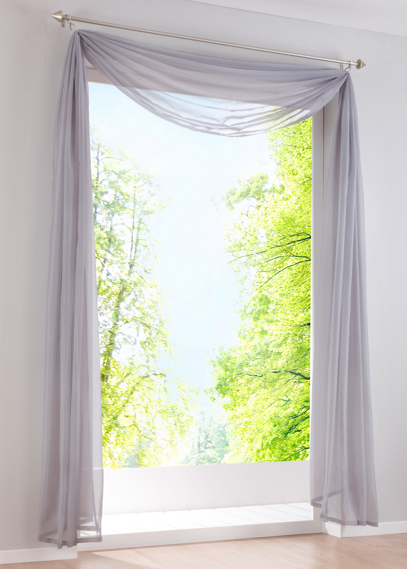 Cortinas De Voile Transparente De Cor Sólida, Gaze De Janela Com Ilhós, Cortinas De Tule 140 X 270 Cm, Azuis, 2 Painéis | Leroy Merlin