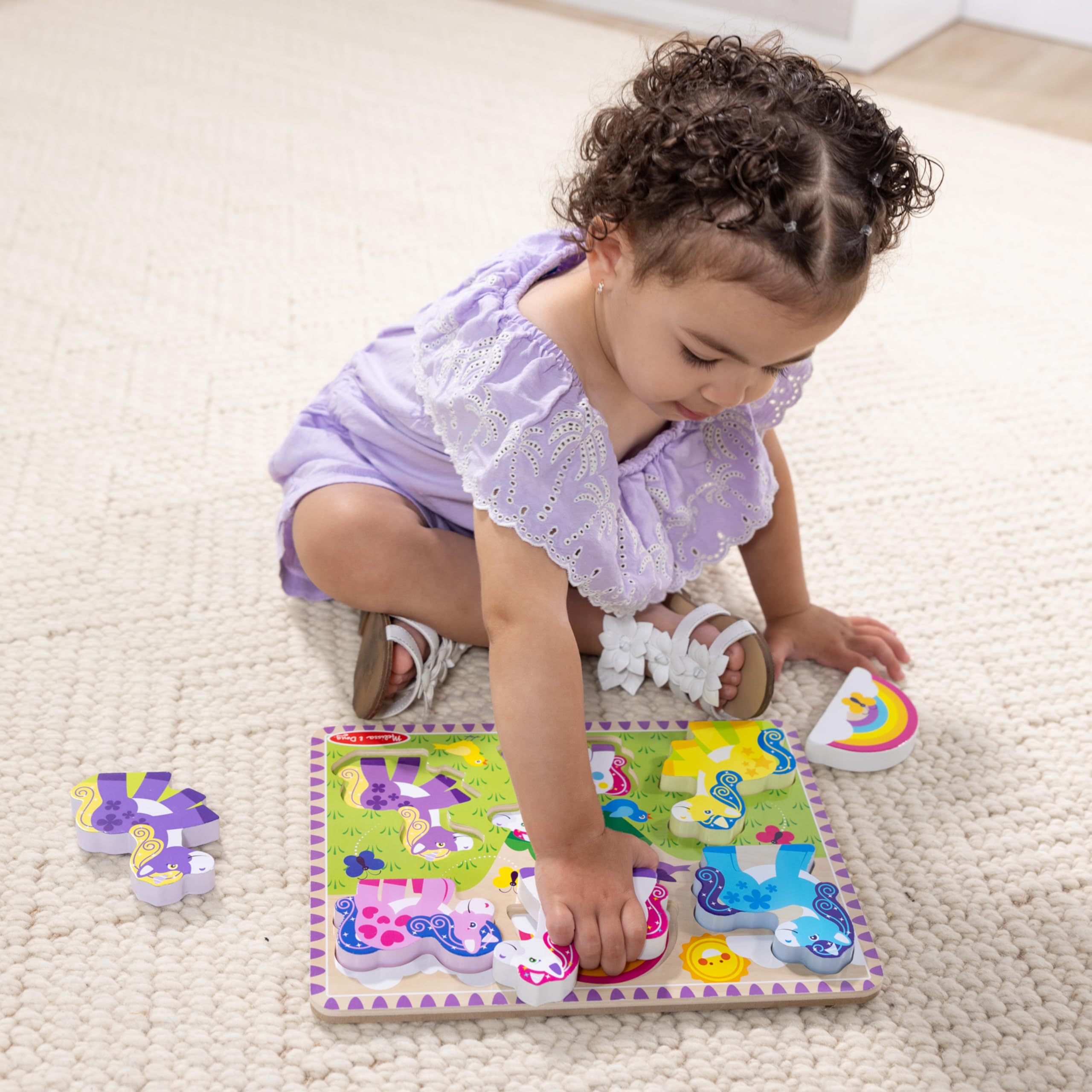 Melissa & Doug Creature marine, puzzle in legno a tema oceano con pezzi grandi – 7 pezzi