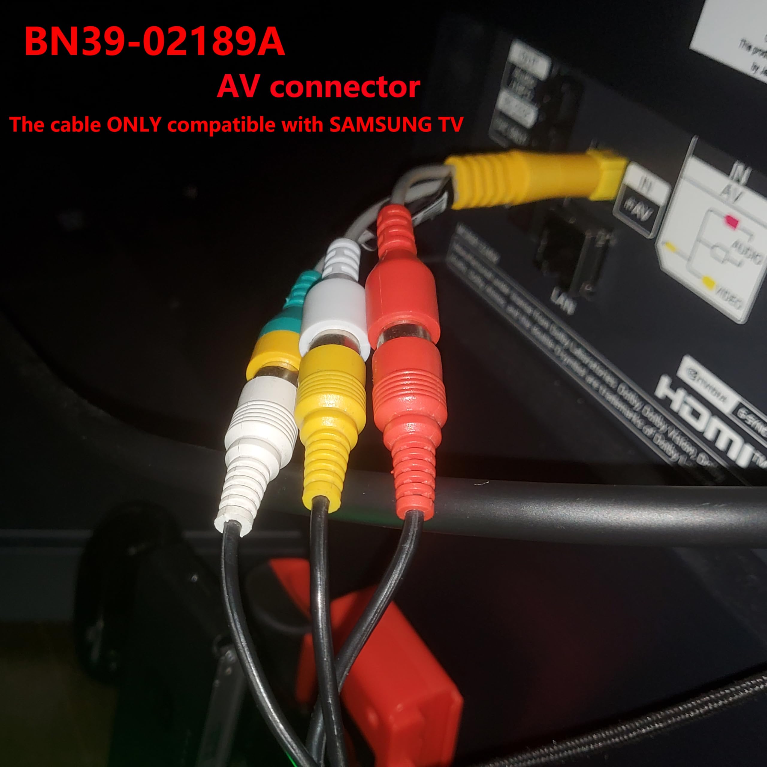 Video-AV-Komponenten-Adapterkabel Ersatz für Samsung TV, 3 RCA auf AV-Eingangs-Adapterkabel für Samsung LED-TV, kompatibel BN39-02189A