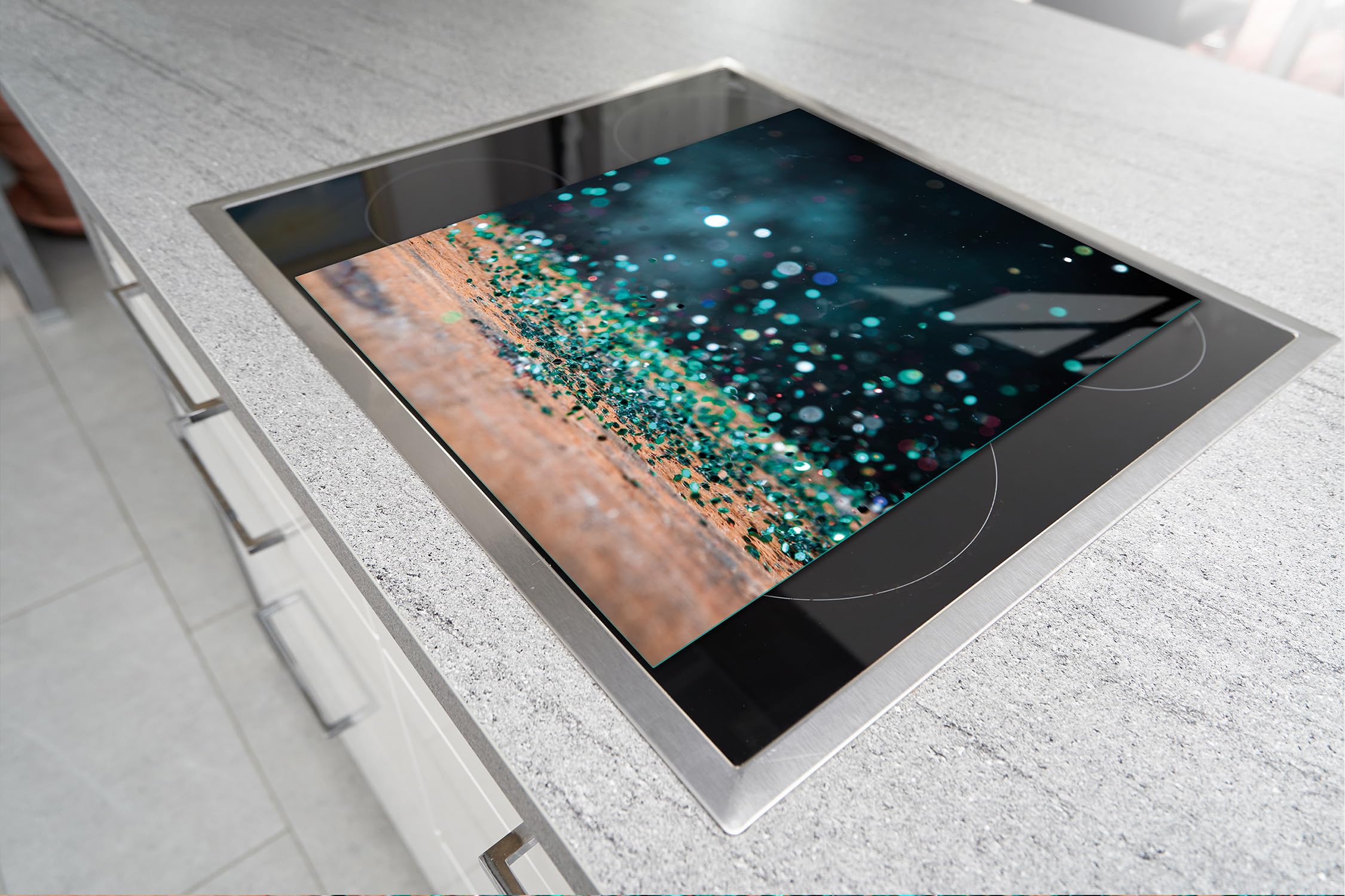 Plaque De Protection En Verre Trempé Pour Cuisinière - 90x52 Cm - Anti-éclaboussures, Décoration, Planche à Découper