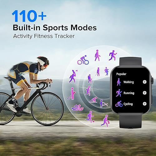 Miniatura 3 de BRIBEJAT Reloj inteligente (respuestahacer llamadas) 2.01 pulgadas, podómetro con SpO2frecuencia cardíacamonitor de sueño compatible con iPhone