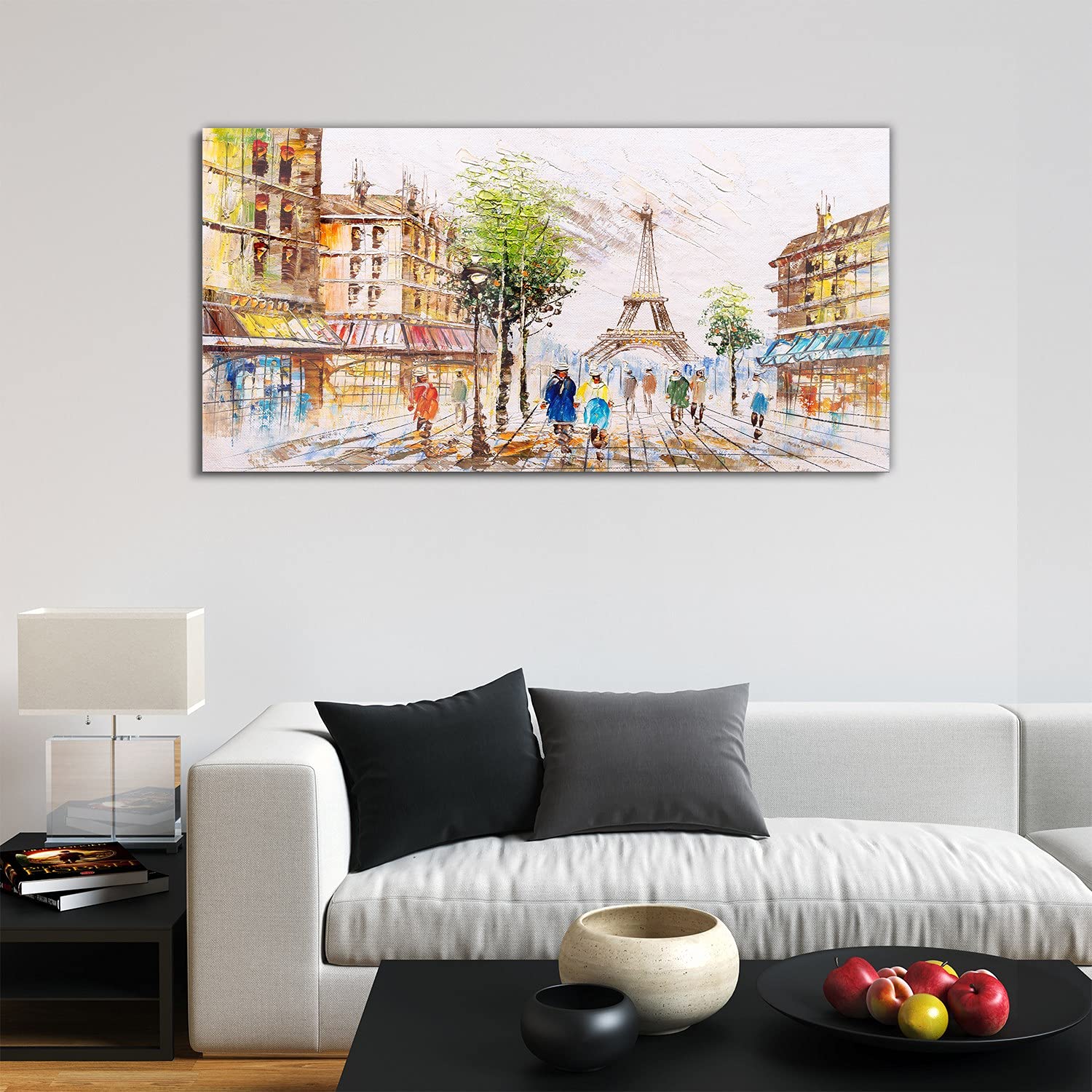Coloray Pintura acrílica 120x60cm Arte Mural Sala De Estar Cuadro De Pared Vidrio Acrílico - Torre Eiffel de París