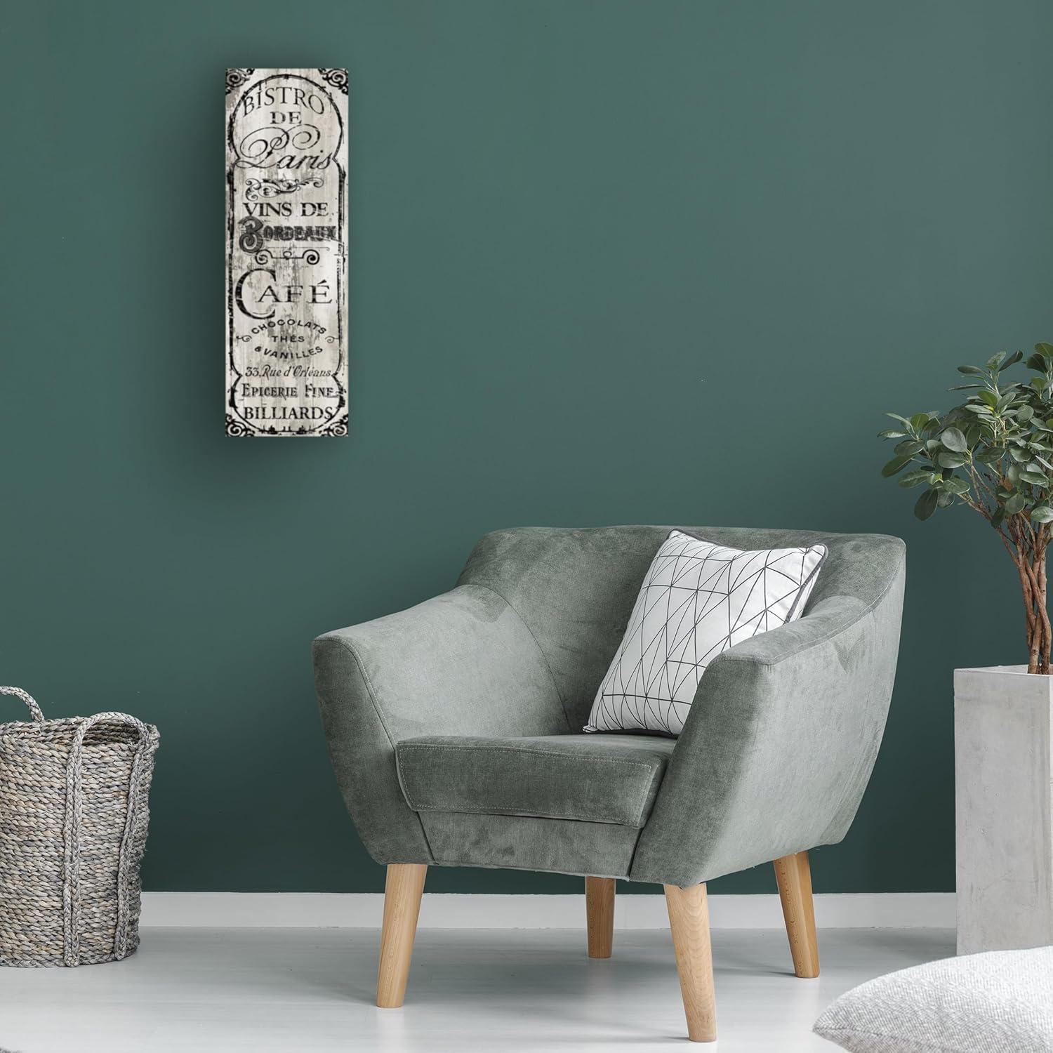 Wrapped Canvas Wall Art - Color Bakery 'Paris Bistro I' Wall Art for Living Room, Bedroom, or Office Décor - 8x24