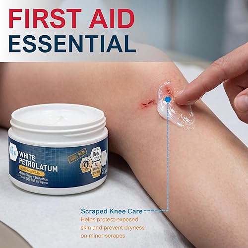 Miniatura 2 de MED PRIDE Pure White Petroleum Jelly - Pomada protectora e hidratante para piel seca, manos y pies agrietados, labios agrietados, cortes,