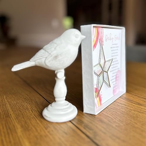 Miniatura 9 de Regalo para bebé niña, estrella iridiscente hecha a mano con mensaje sincero, regalo de bienvenida para bebé niña (rosa)