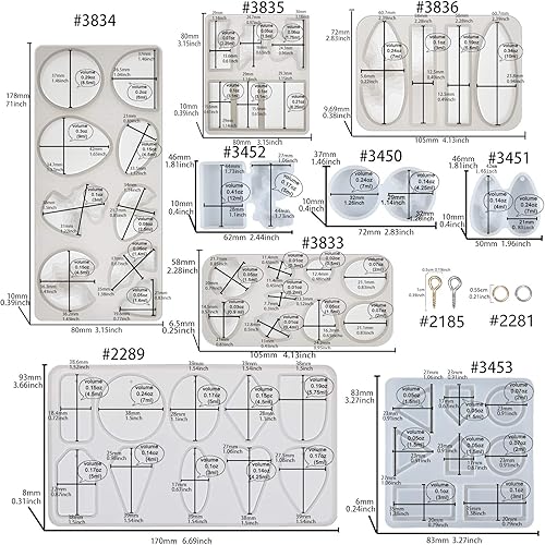 Miniatura 2 de FUNSHOWCASE Diorama - Juego de moldes de silicona de resina epoxi, terrario de isla oceánica, collar geométrico, colgante, suministros de