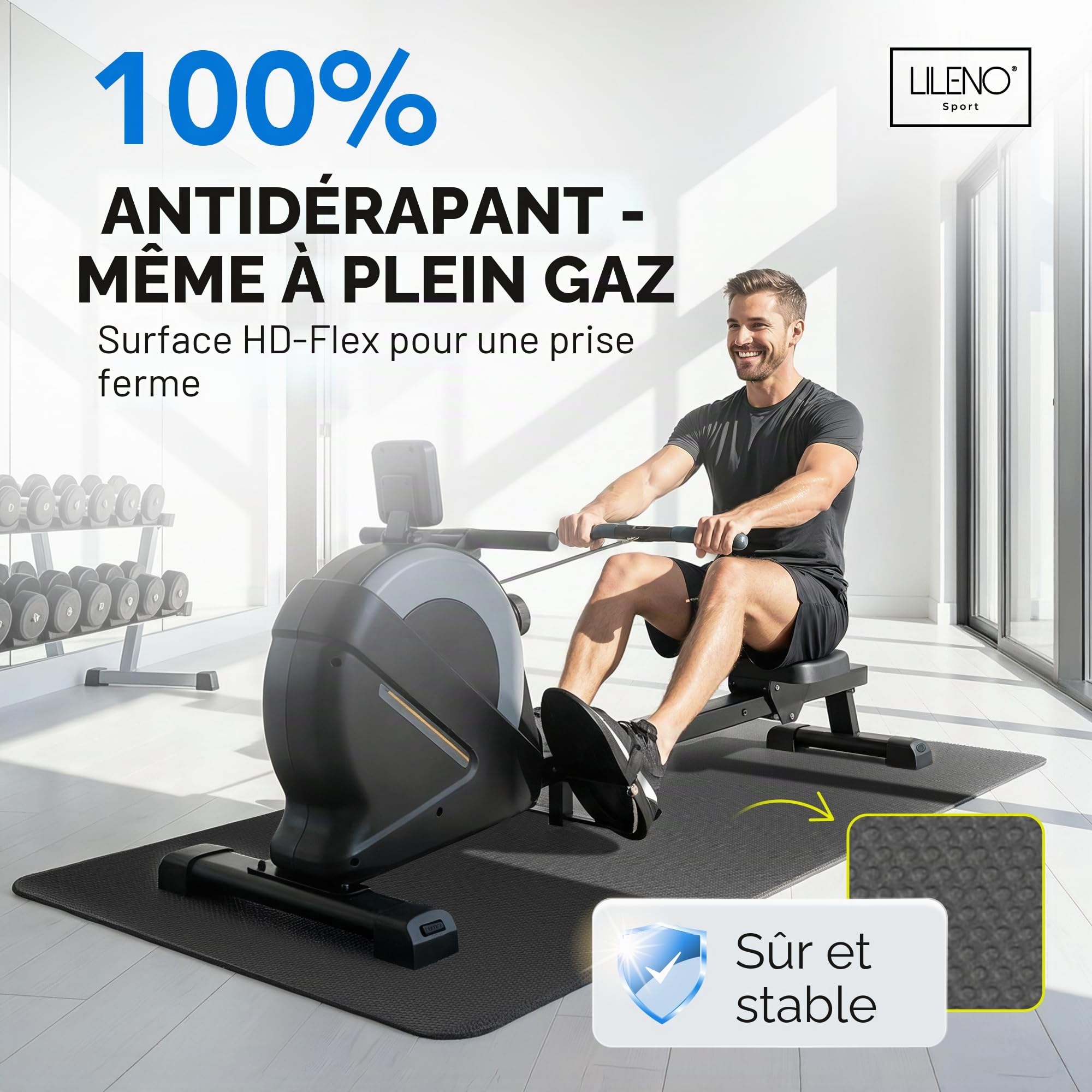 Tapis de protection du sol Vida Sport Protect Floor 90 x 200 cm Noir