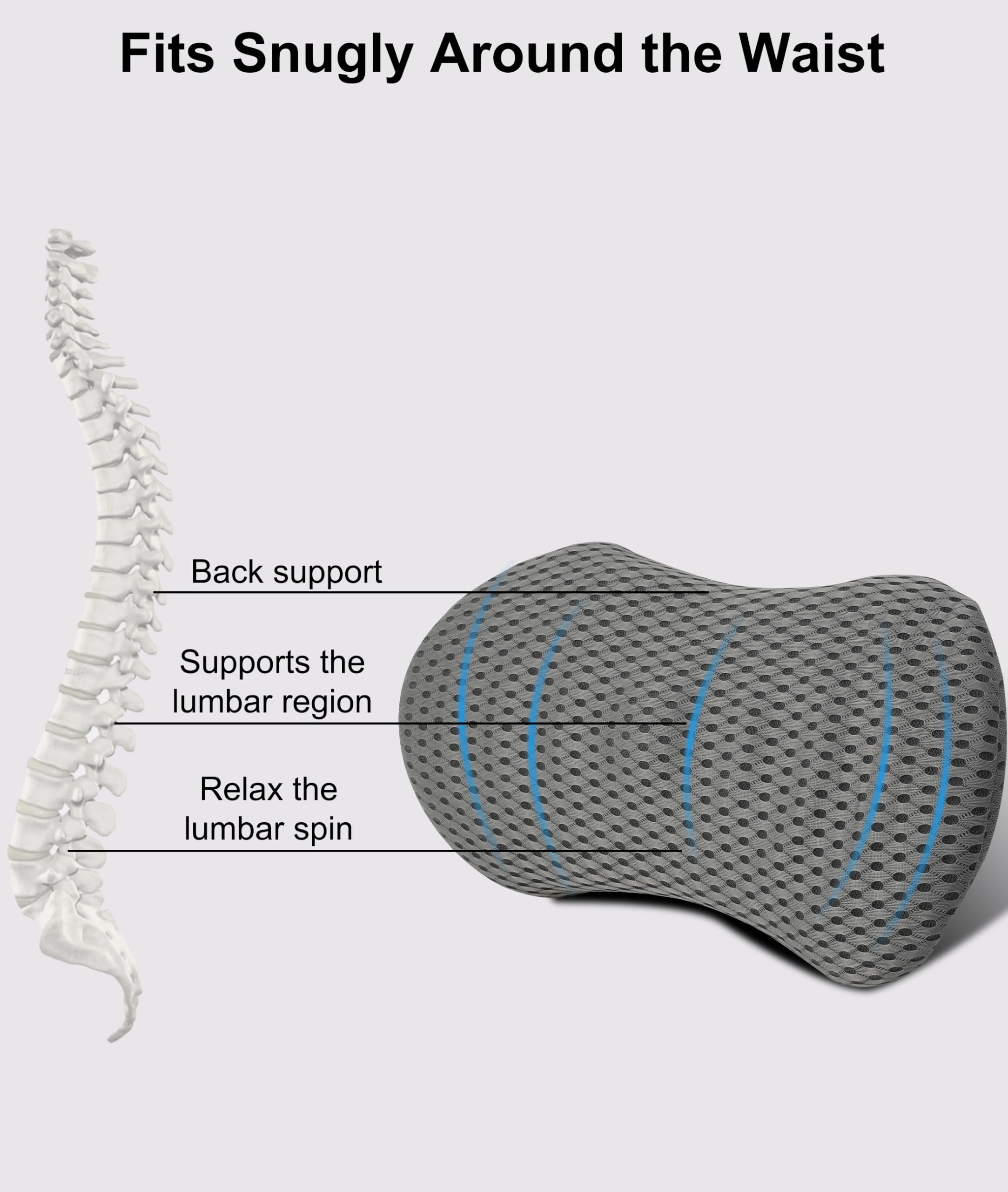 Oreiller de Soutien Lombaire, Oreiller de Soutien Dorsal en Mousse à mémoire de Forme, Oreiller Dorsal pour soulager Les douleurs lombaires, Siège de Voiture Ergonomique et aérodynamique Oreiller de Soutien Lombaire, Oreiller de Soutien Dorsal en Mousse à mémoire de Forme, Oreiller Dorsal pour soulager Les douleurs lombaires, Siège de Voiture Ergonomique et aérodynamique