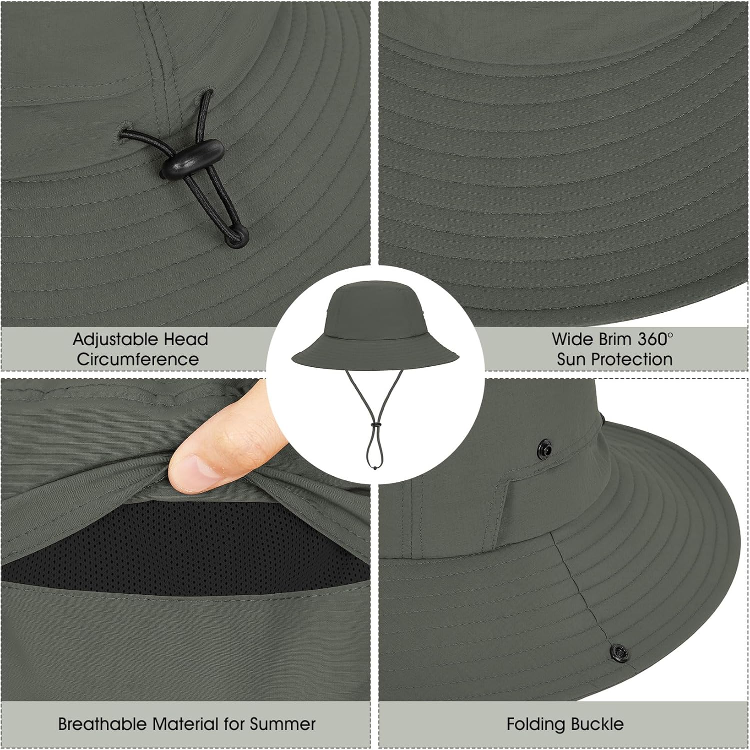 Durio Kids Sun Hat UPF50+ Girls Sun Hats Summer Beach Sun Hat Toddler Boys Hats Bucket Hat for Fishing Safari Hiking - Image 3