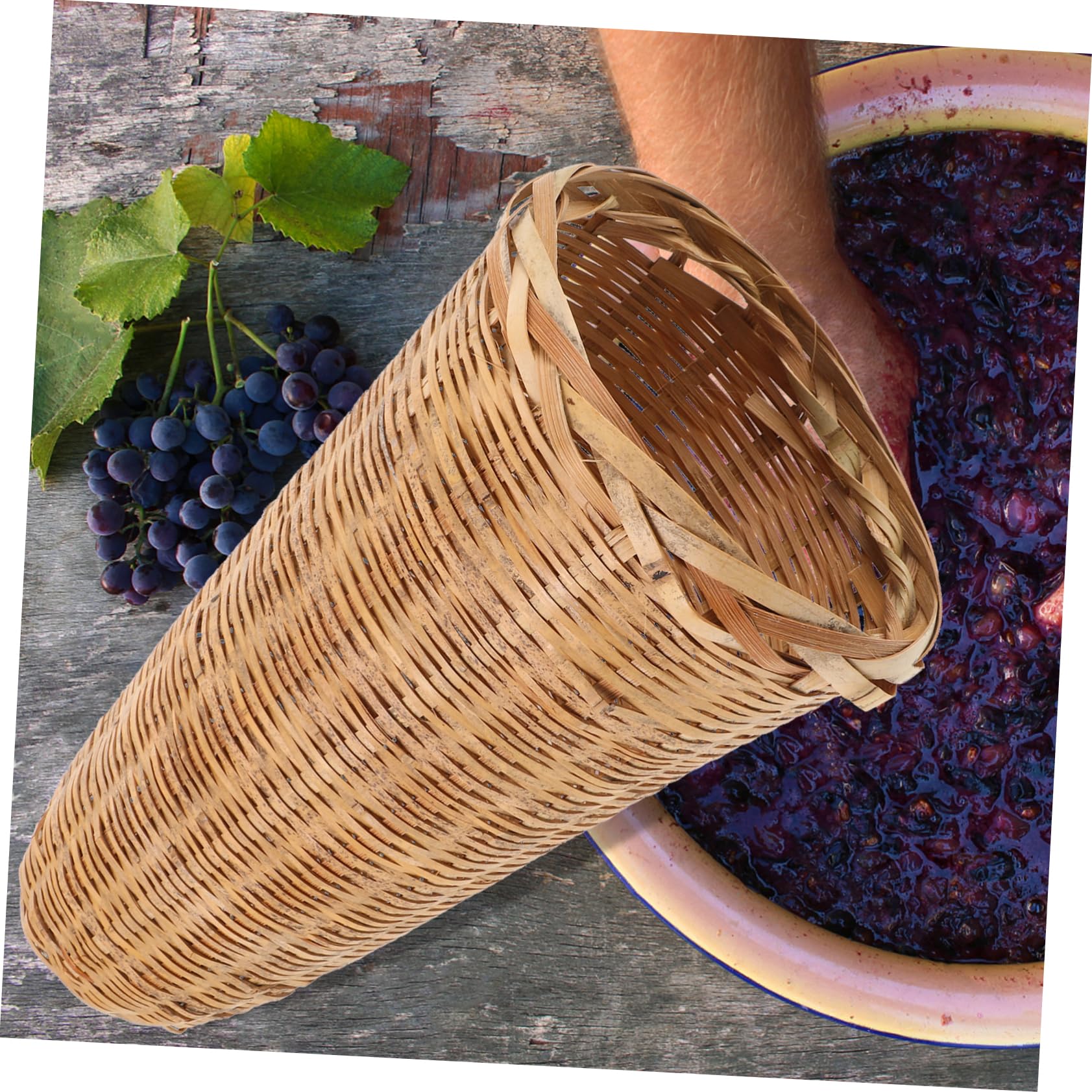 Ciieeo Cold Brew Filter Basket Large Woven Wine Strainer for Home Brewing Design for Jams and Fruit Wine Making Efficient Sifting and Filtering Height