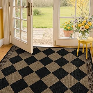 3x4 checkered outdoor rug Evyhood