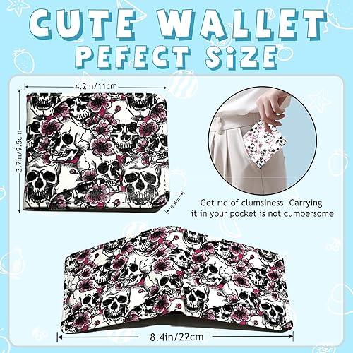 Miniatura 2 de Bonita cartera de cuero para mujer y niña, doble pliegue, tarjeta de crédito, billetera cero, adecuada para carteras de hombres y mujeres, Cartera