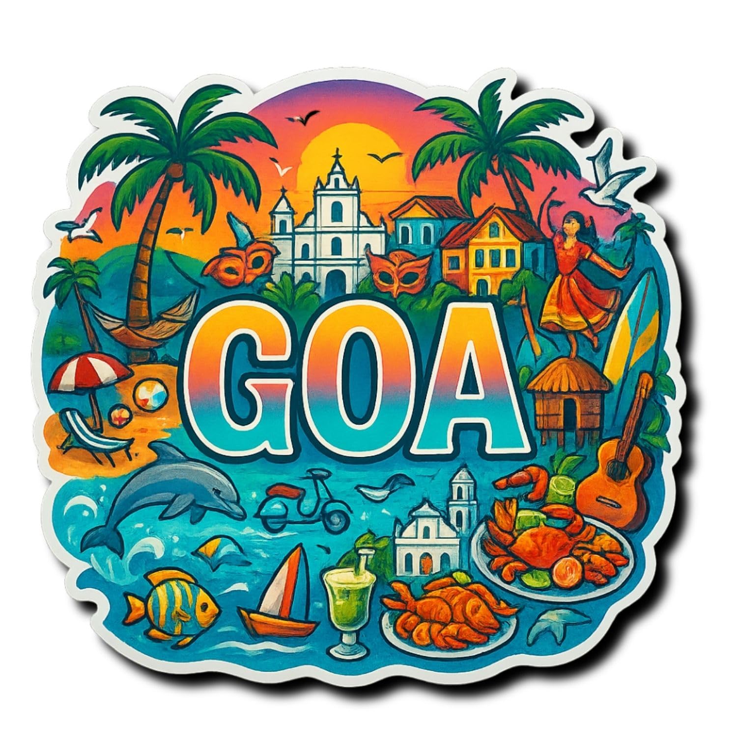 Kashmir Fridge Magnet - Stunning India Art -27 Kashmir Fridge Magnet - Stunning India Art -27
