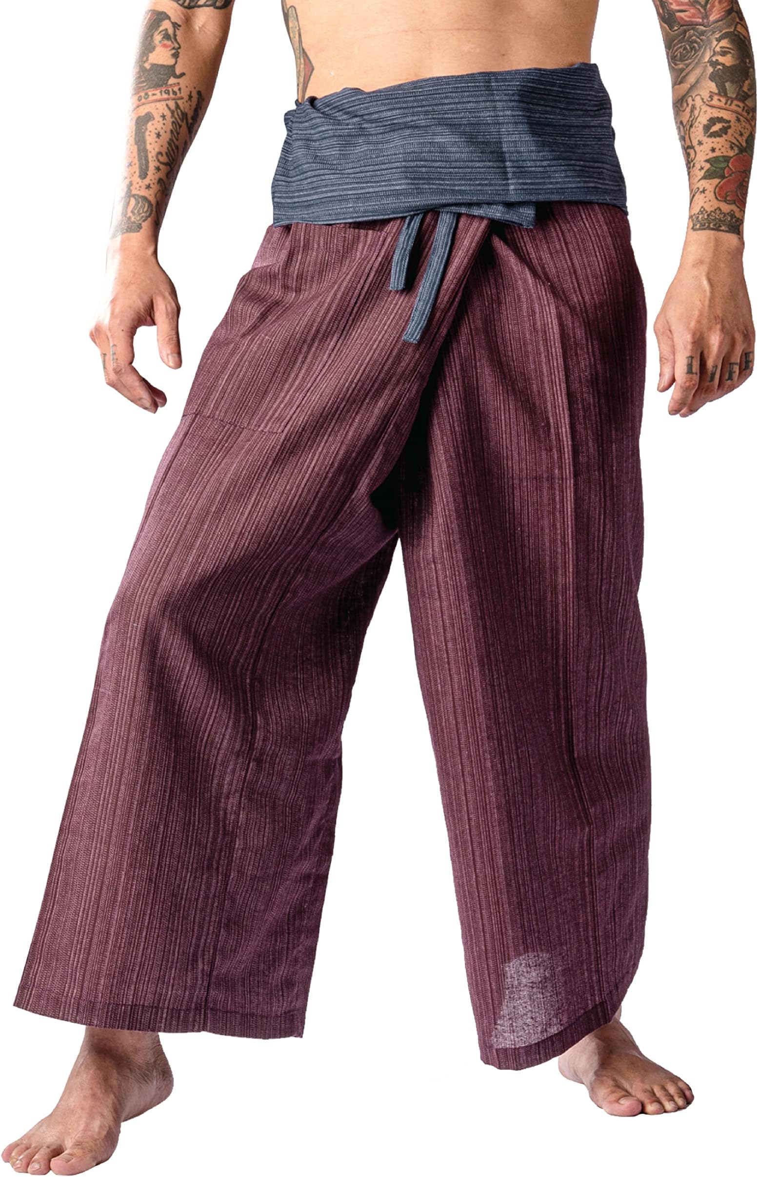 LannaPremium Thai Fisherman Pants Hakuma Pants for Men Women Yoga Pants 2 Tone - Martial Arts Pants
