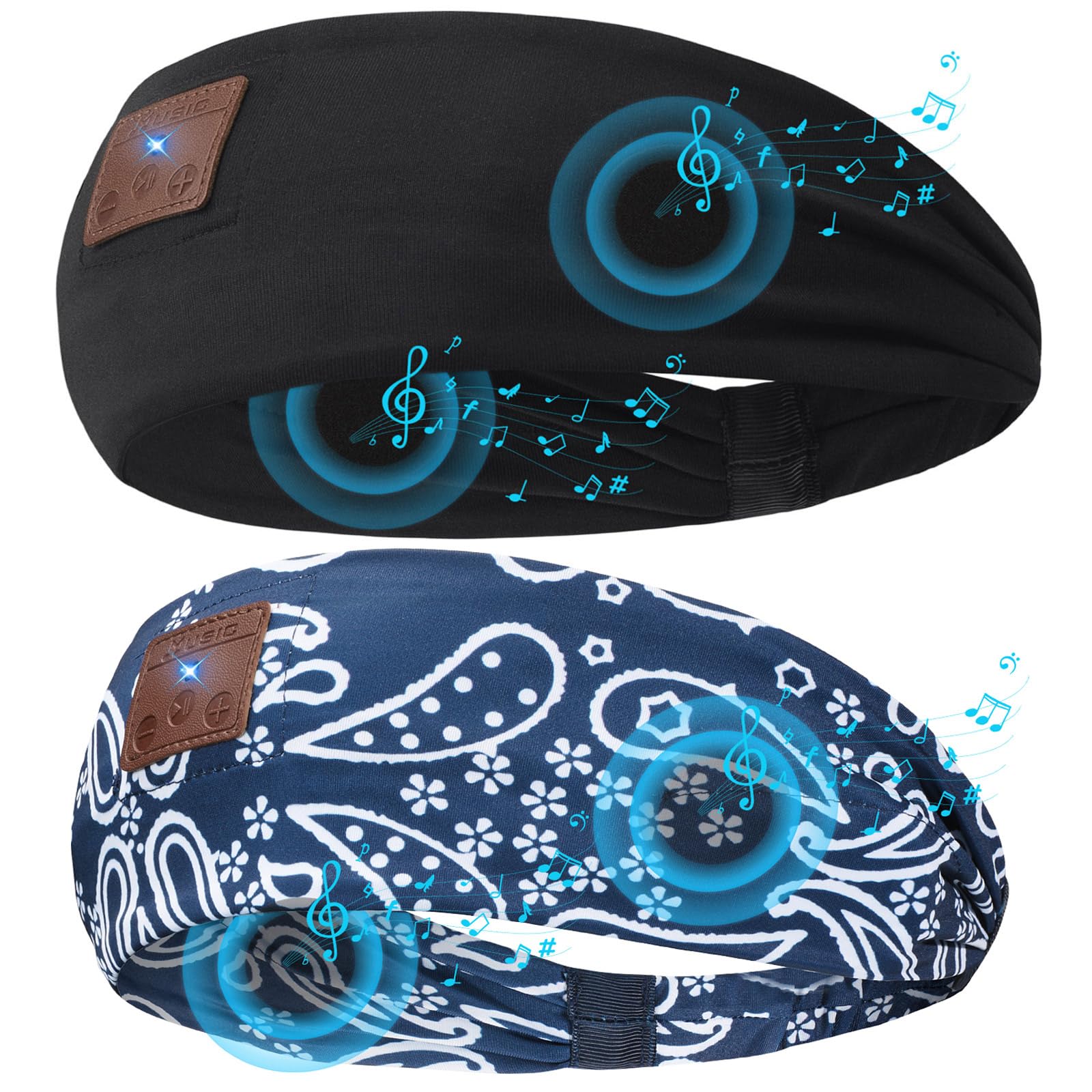 ASIILOVI 2-Pack Sleeping Headphones, Upgraded Bluetooth Headband with Ultra-Thin Speakers, Wireless for Side Sleepers, Running, Travel, Meditation