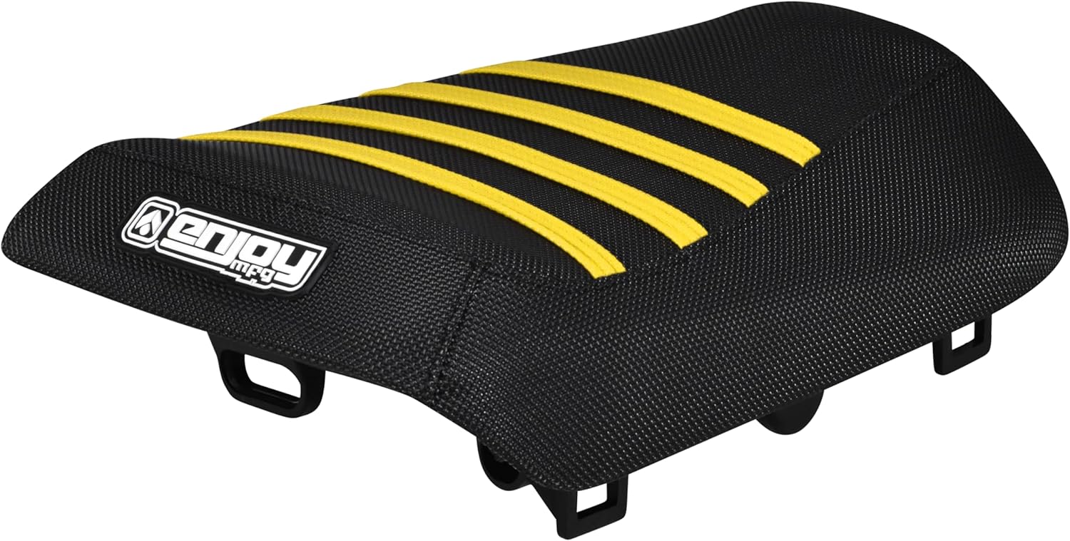 Enjoy Mfg Seat Cover - Compatible with Honda 2003-2009 Ruckus NPS50 - Color Rib - #346 (All Black with Green Ribs)
