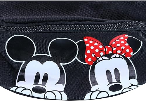 Miniatura 4 de Jerry Leigh Disney Peeking Mickey Mouse y Minnie Mouse Riñonera, Negro, talla única