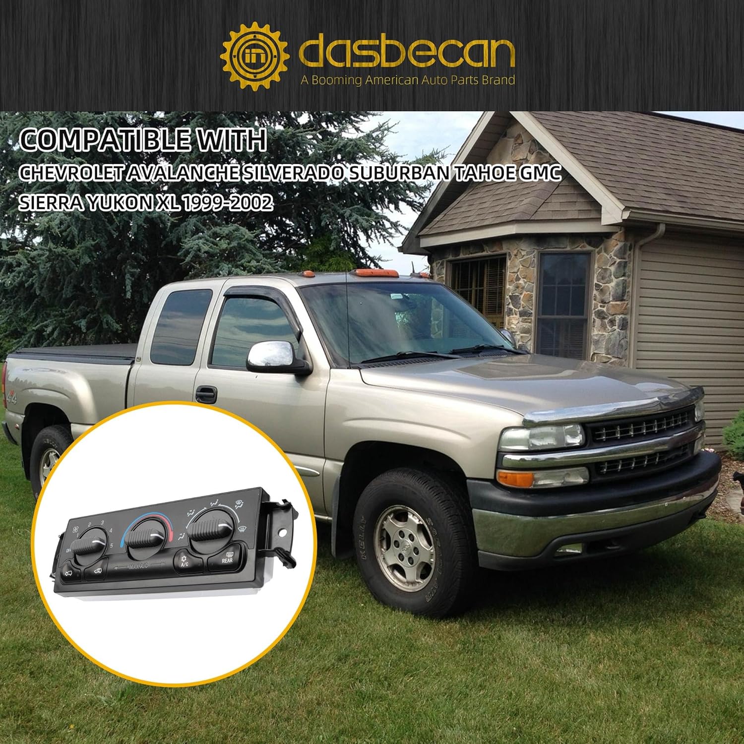 Dasbecan 599-193 A/C Heater Climate Control Module Panel Compatible with 1999 2000 2001 2002 Chevrolet Avalanche Silverado Suburban Tahoe GMC Sierra Yukon XL