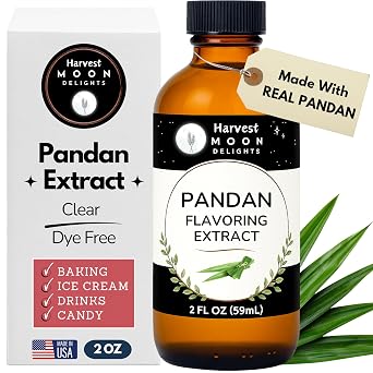 Pandan Extract for Baking, Drinks, Ice Cream and Candy - 2 Oz - Harvest Moon Delights - Water-Soluble - Pandan Flavoring, Flavor