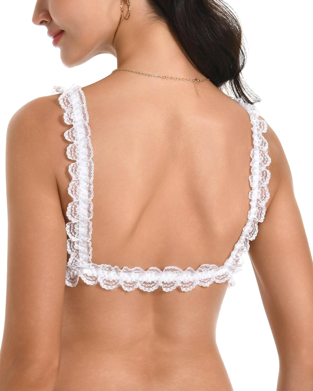 Satini Sissy Frilly Lace Fitted Satin Bralette - Image 3