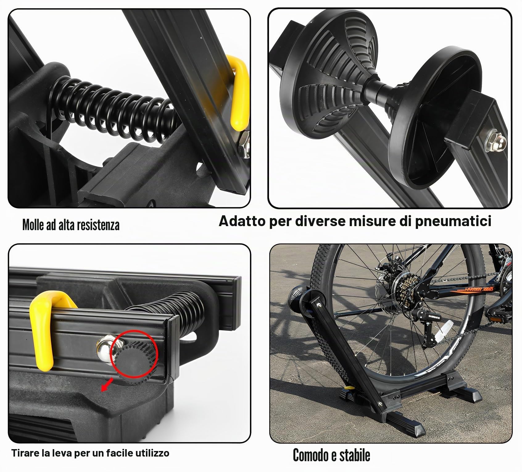 Parcheggio Bici Supporto per Ruota Cavalletto Interno Pieghevole per Bicicletta in Alluminio per MTB 24/26/27.5/29 Bici da Corsa 700C