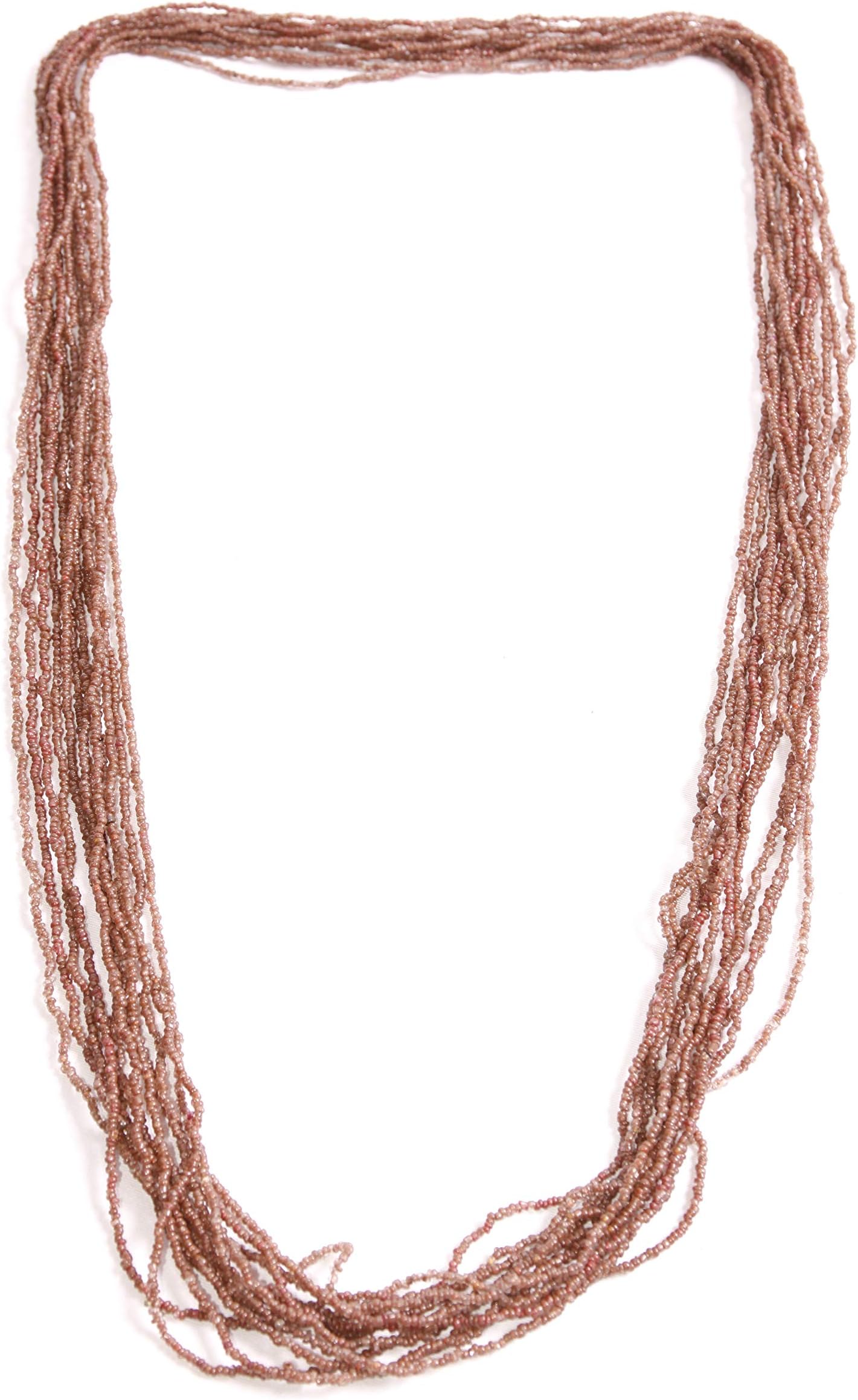 FreshFunkyFashion Fantastic Multilayered Stylish Bohemian Brown Beads Skinny Necklace (S475)