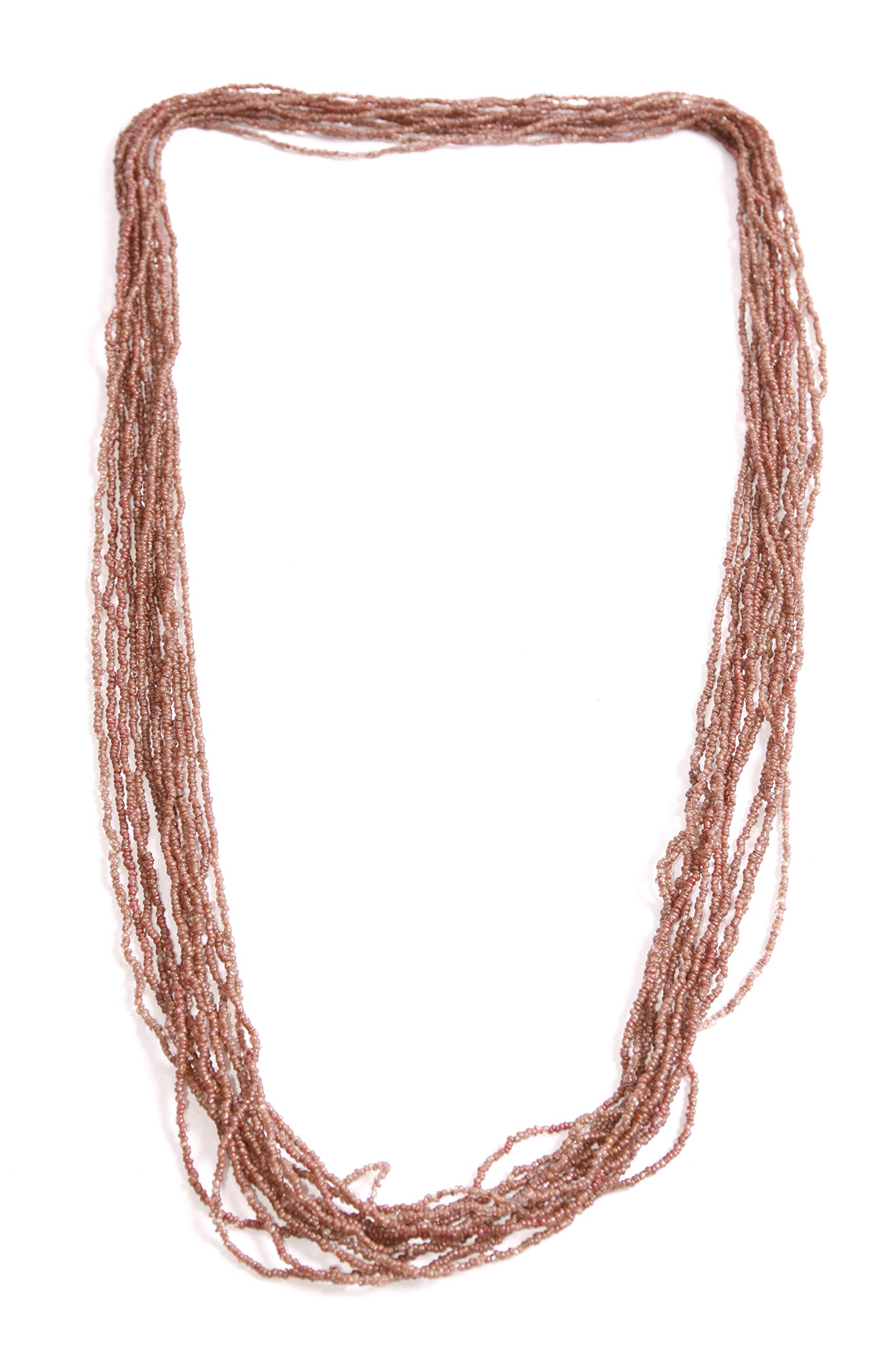 FreshFunkyFashion Fantastic Multilayered Stylish Bohemian Brown Beads Skinny Necklace (S475)