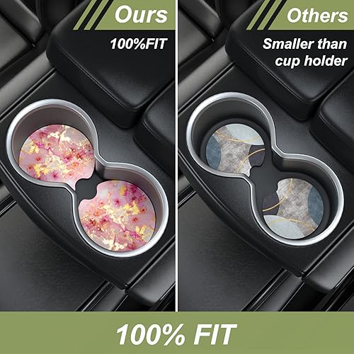 Miniatura 3 de Nipichsha Posavasos para automóvil, posavasos para portavasos de automóvil, paquete de 2 posavasos antideslizantes, tapete de goma para taza de