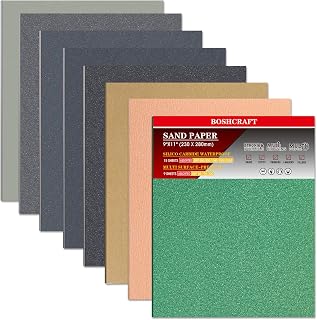 24 Pcs Sandpaper, Wet & Dry Sandpaper Assortment 60/120/320/600/800/1000/1500/2500 Grit Sand Paper for Wood Metal Automotive Drywall Plastic 9 × 11 inch Sandpaper Sheets