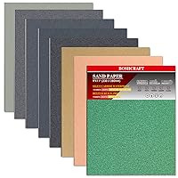 Vista 1 de 24 piezas de papel de lija, papel de lija húmedo y seco, surtido de papel de lija de grano 60/120/320/600/800/1000/1500/2500 para madera, metal