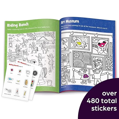 Miniatura 2 de Highlights Hidden Pictures Sticker Fun for Kids Ages 3-6, 4-Pack, 64 Pages of Seek and Find Sticker Activities, Books Double as Coloring Books, 480+