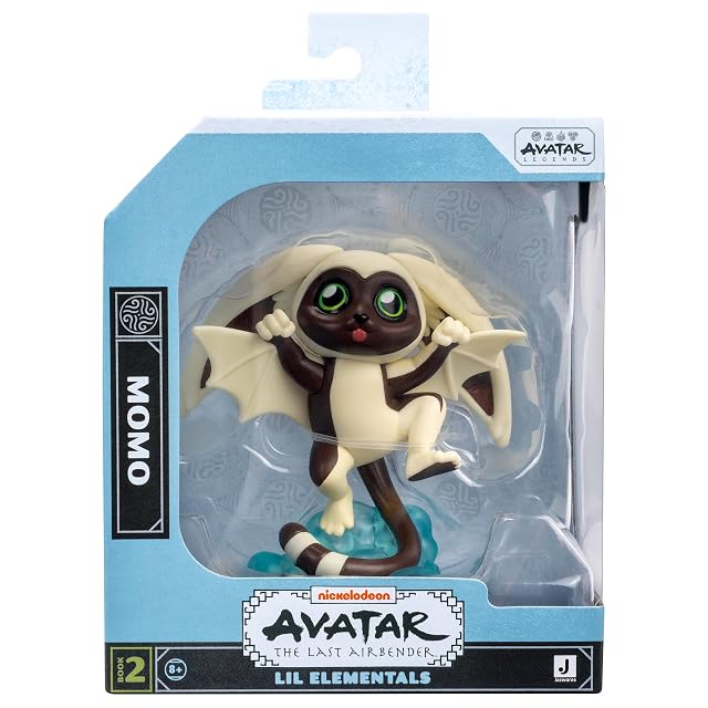 Foto 3 de 6 de Avatar: The Last Airbender Momo - Mini Figura de 4 Pulgadas en Estilo Kawaii en Postura dinámica con Base…