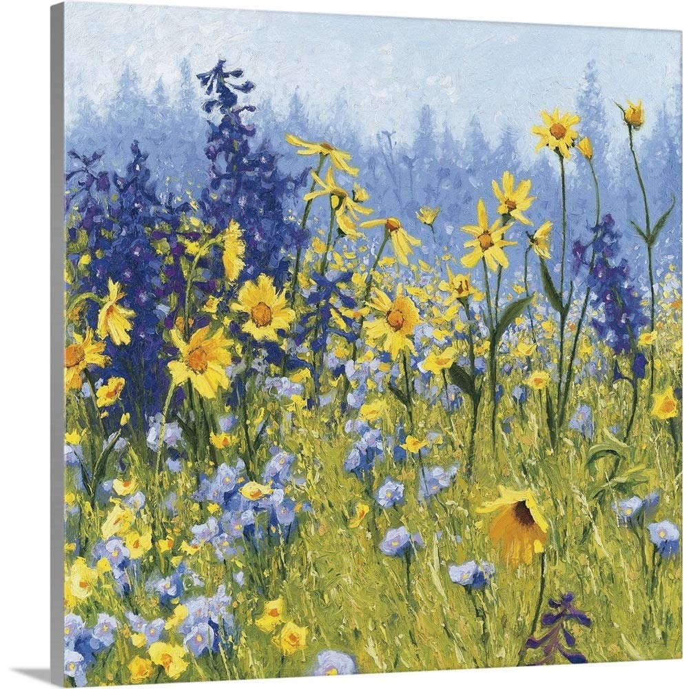 CANVAS ON DEMAND Joyful in July III Canvas Wall Art Print by Shirley Novak, Contemporary, Traditional, Home Decor, Spring Artwork, 24" x24in