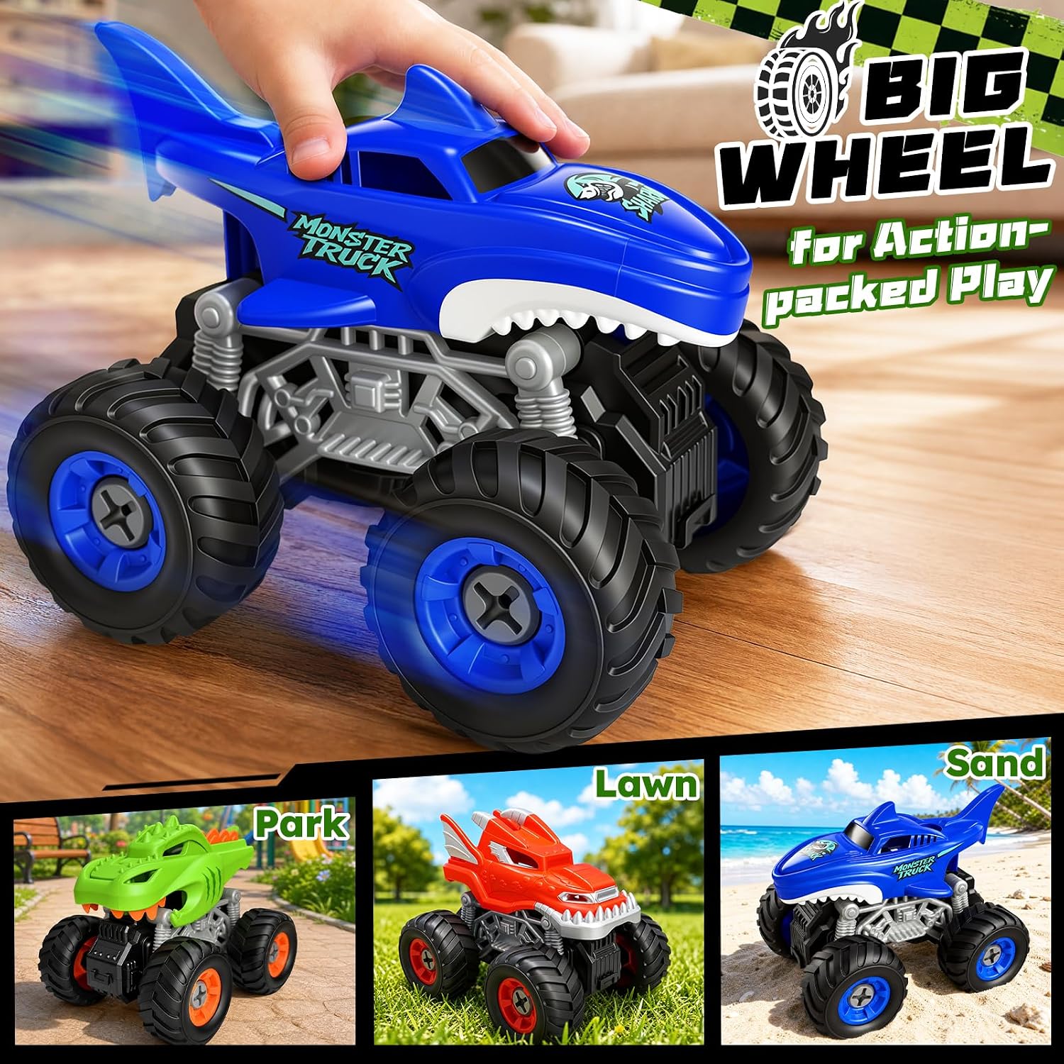 Take Apart Monster Truck Toys for 3 4 5 6 7 Year Old Boys Gifts | STEM Building Toys for Kids with Electric Drill & Storage Box Christmas Birthday Gifts for Boys Girls Toddlers Age 3-5 4-7