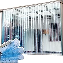 Cortina de vinilo industrial para puerta de refrigerador y congelador, color azul, resistente al polvo y al viento, para garaje y almacén, 1,2 x 2,2 m (8 piezas)