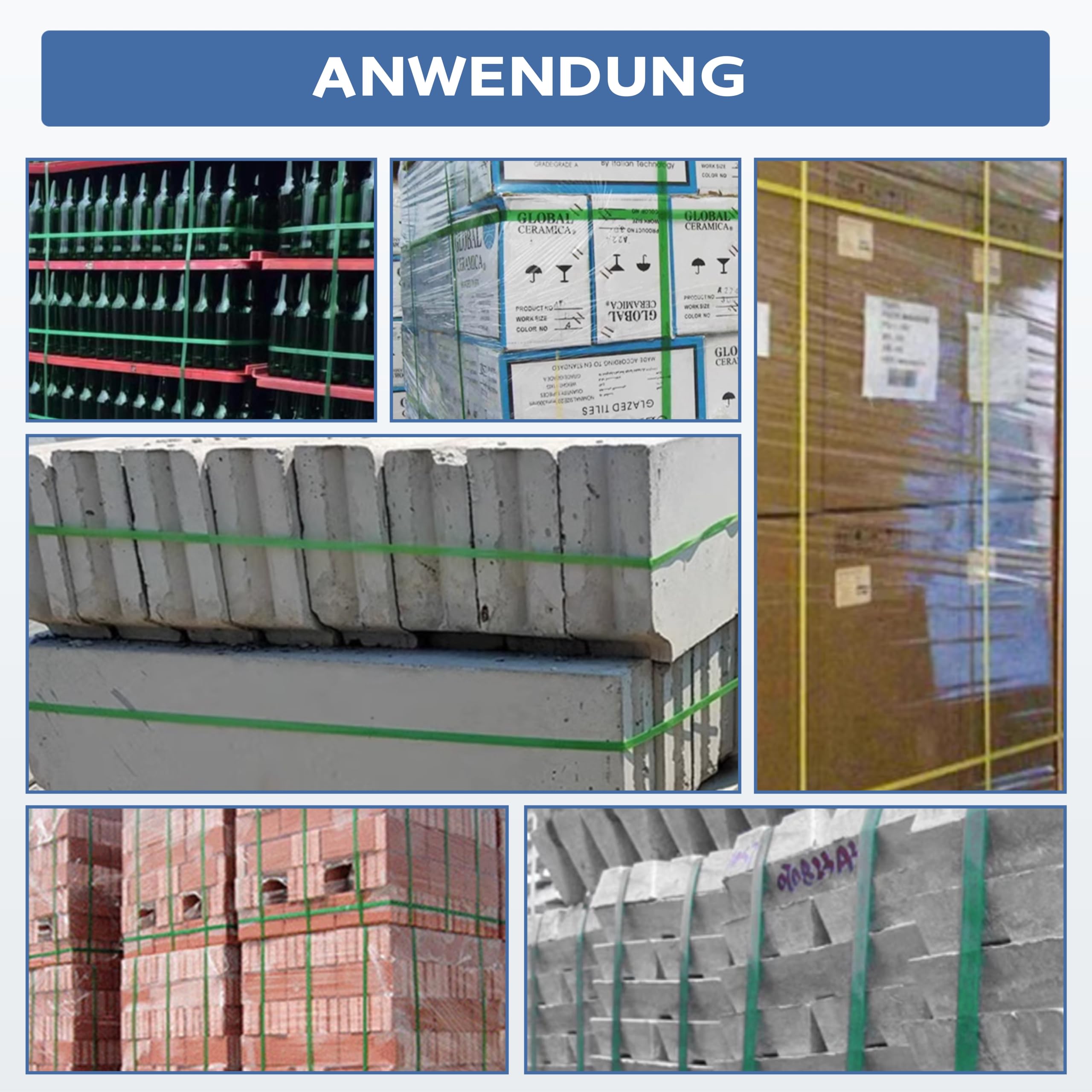 U.S. Solid Elektrische Umreifungsgerät mit 2x4000mAh Akku, für 13-16 mm PP/PET-Bänder, Vollautomatisch Umreifungsmaschine für Kartonpaletten